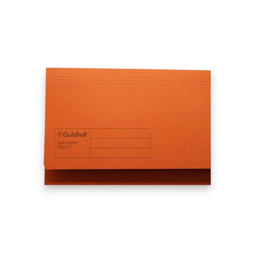 Picture of GUILDHALL CARDBOARD DOCUMENT WALLET ORANGE